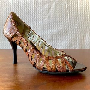 Circa by Joan & David snakeskin peep toe heels